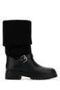 GIANVITO ROSSI Chic Black Leather and Fabric Thurso Boots for Women