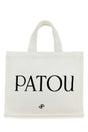 PATOU Mini White Cotton Shopping Handbag