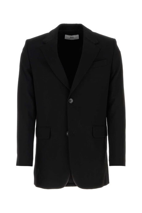 AMI Classic Black Wool Blazer for Men