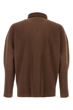 HOMME PLISSE' ISSEY MIYAKE Sophisticated Brown Mini Shirt for the Modern Man