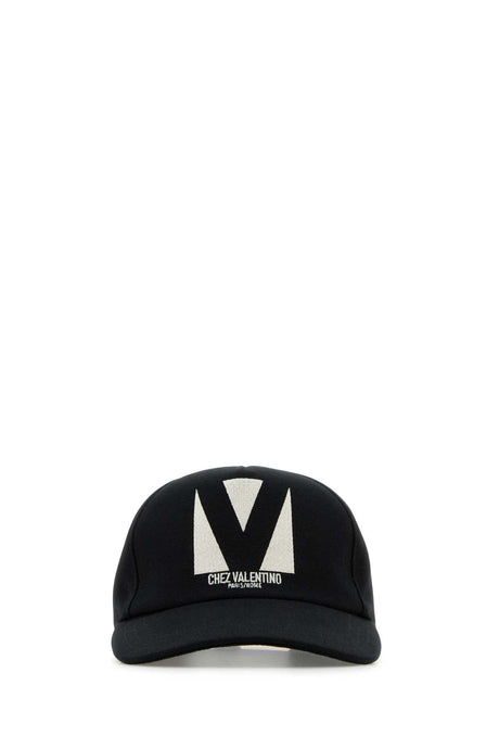 VALENTINO GARAVANI Classic Black Cotton Baseball Cap for Men