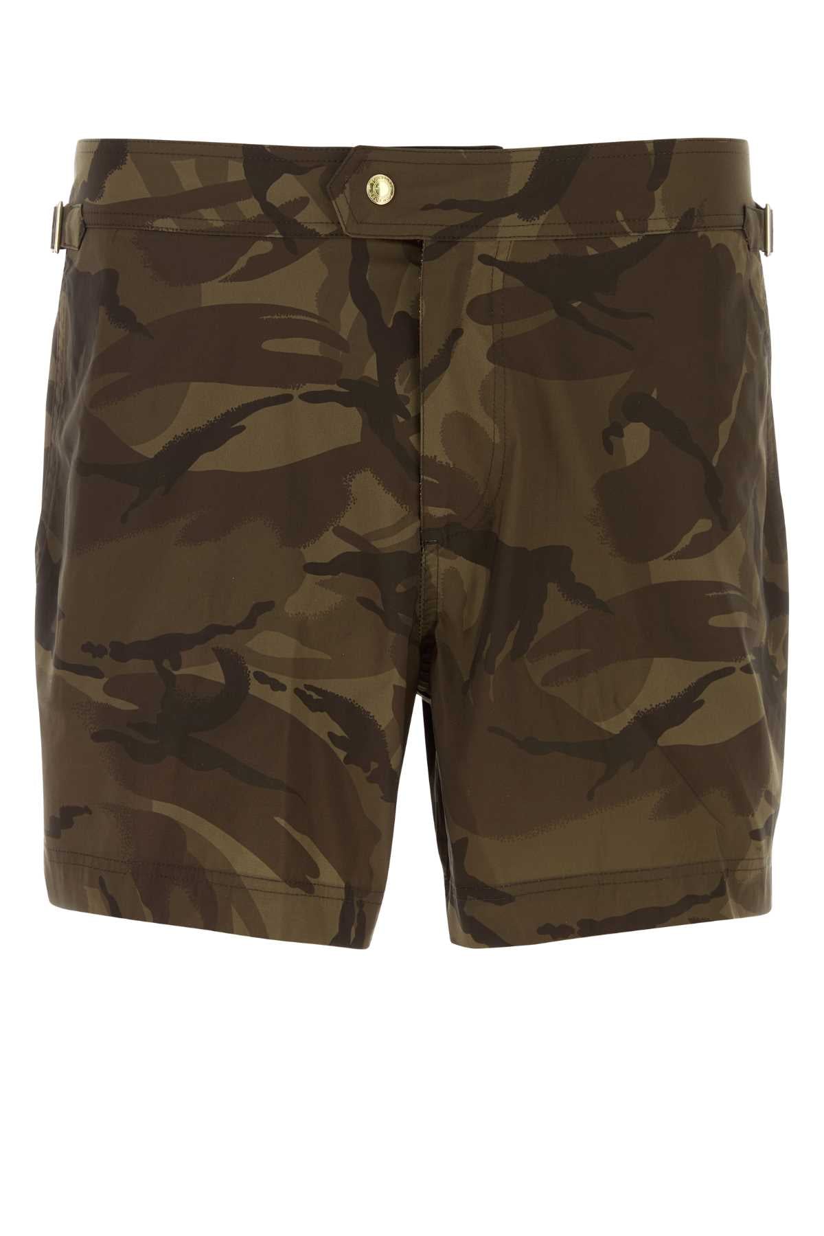 TOM FORD Printed Camouflage Polyester Swimming Shorts