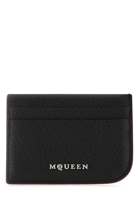 ALEXANDER MCQUEEN Mini Black Leather Card Holder