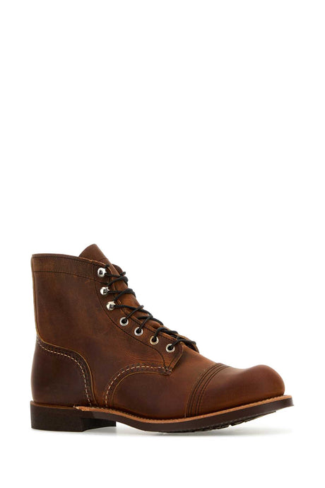 RED WING Caramel Leather Ankle Boots for Men