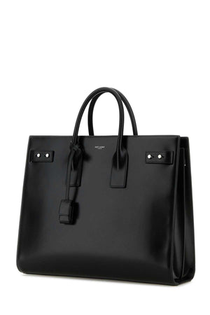 SAINT LAURENT Black Leather Sac OF Jour Handbag - 40 x 30 x 12 cm