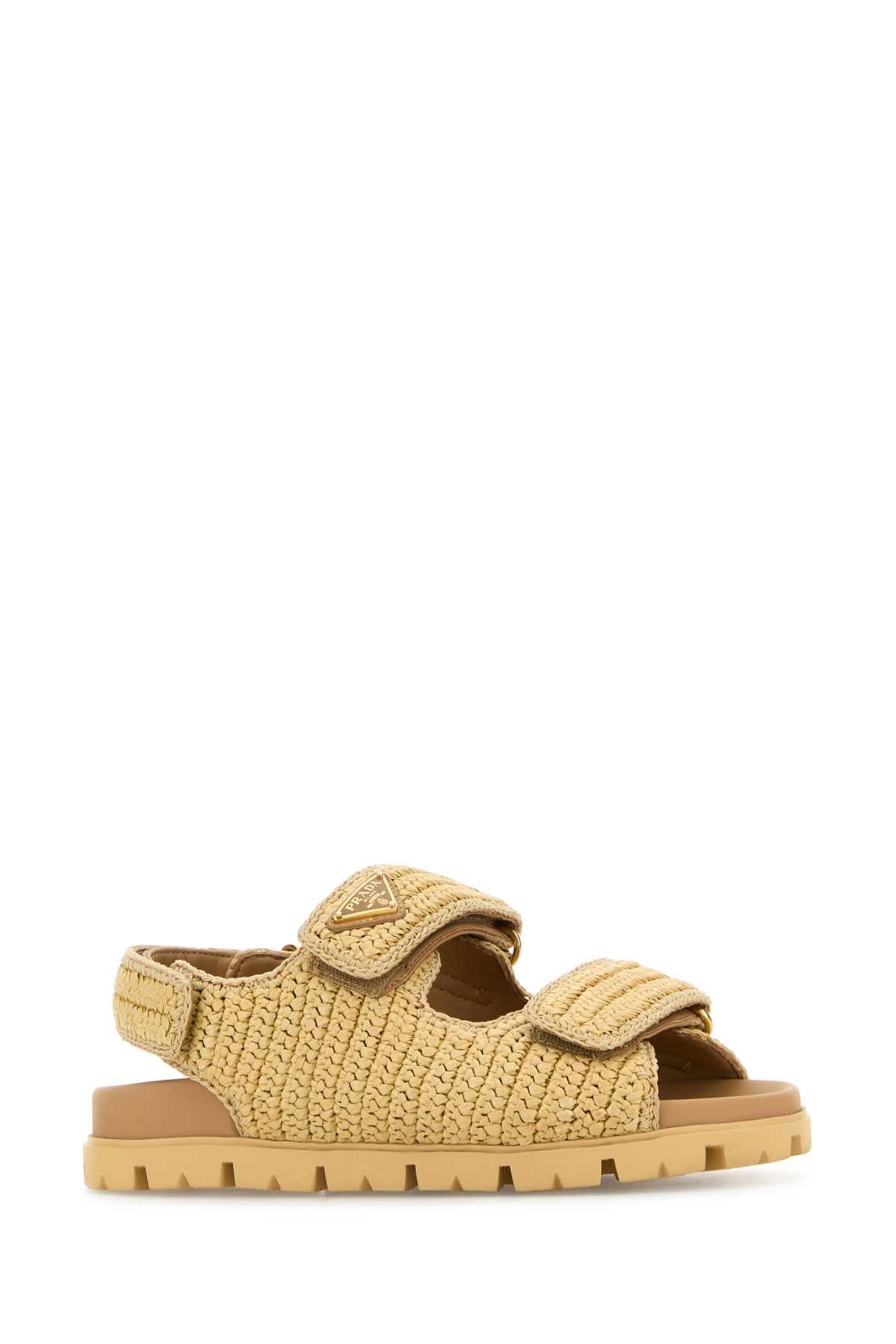 PRADA Raffia Slide Sandals for Women