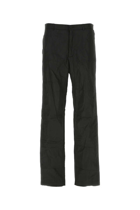 BALENCIAGA Classic Black Polyester Pants for Men