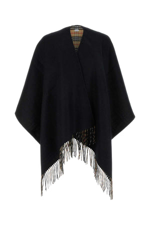 BURBERRY Reversible Black Wool Cape for All Seasons