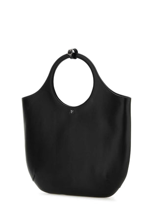 COURREGES Chic Black Leather Large Holy Handbag - 48 cm x 33 cm