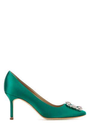 MANOLO BLAHNIK Elegant Satin Pumps with 7 cm Heel Height