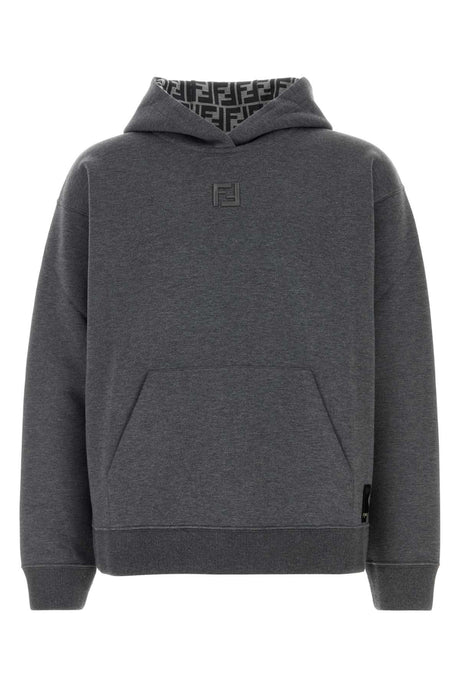 FENDI Dark Grey Cotton Sweatshirt for Men - Fall/Winter 2024