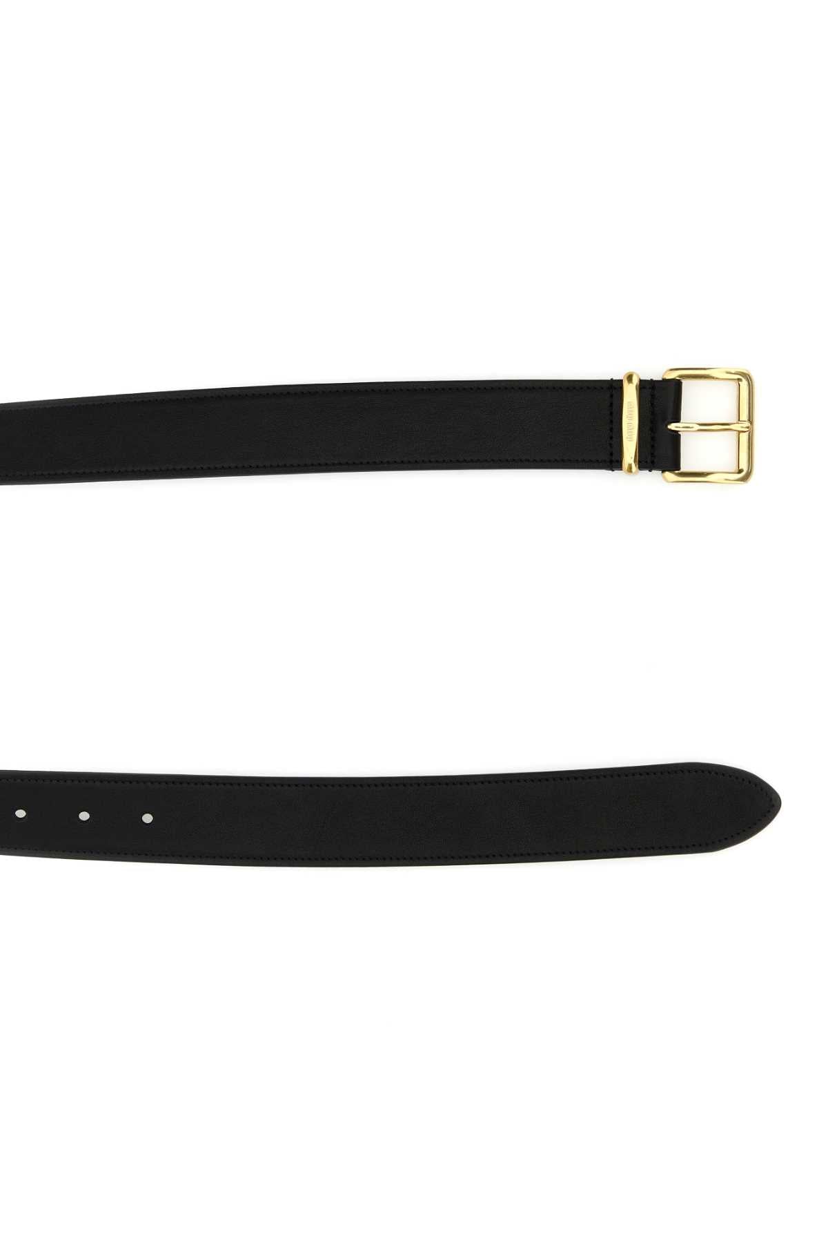 MIU MIU Chic Black Nappa Leather Belt - 3.5 cm Height