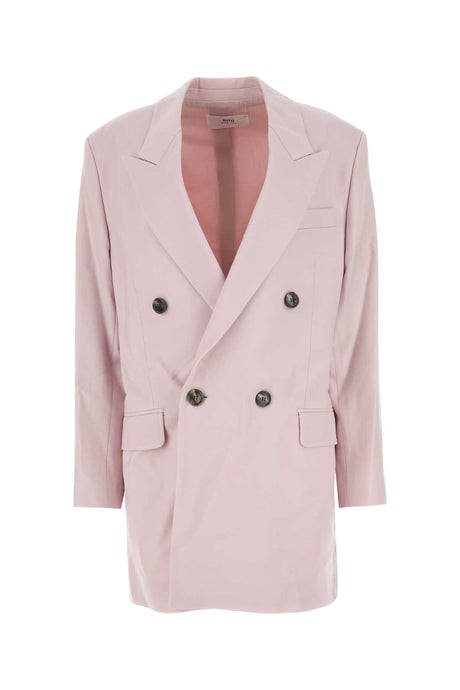 AMI Light Pink Oversized Wool Blazer