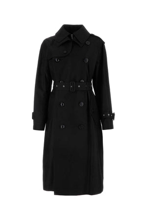 SACAI Chic Black Cotton Blend Trench Jacket