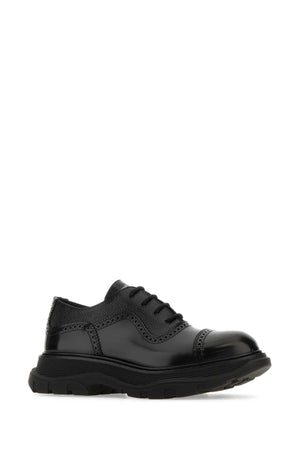 ALEXANDER MCQUEEN Lace-Up Black Leather Shoes for Men