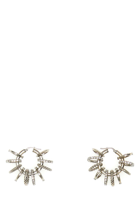 AMINA MUADDI Silver Multi Ring Hoop Earrings - 5cm x 5cm