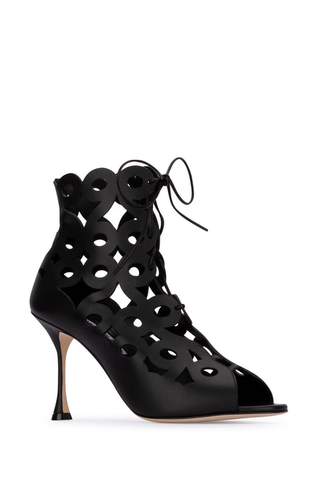 MANOLO BLAHNIK Chic Leather Ankle Boots for Women