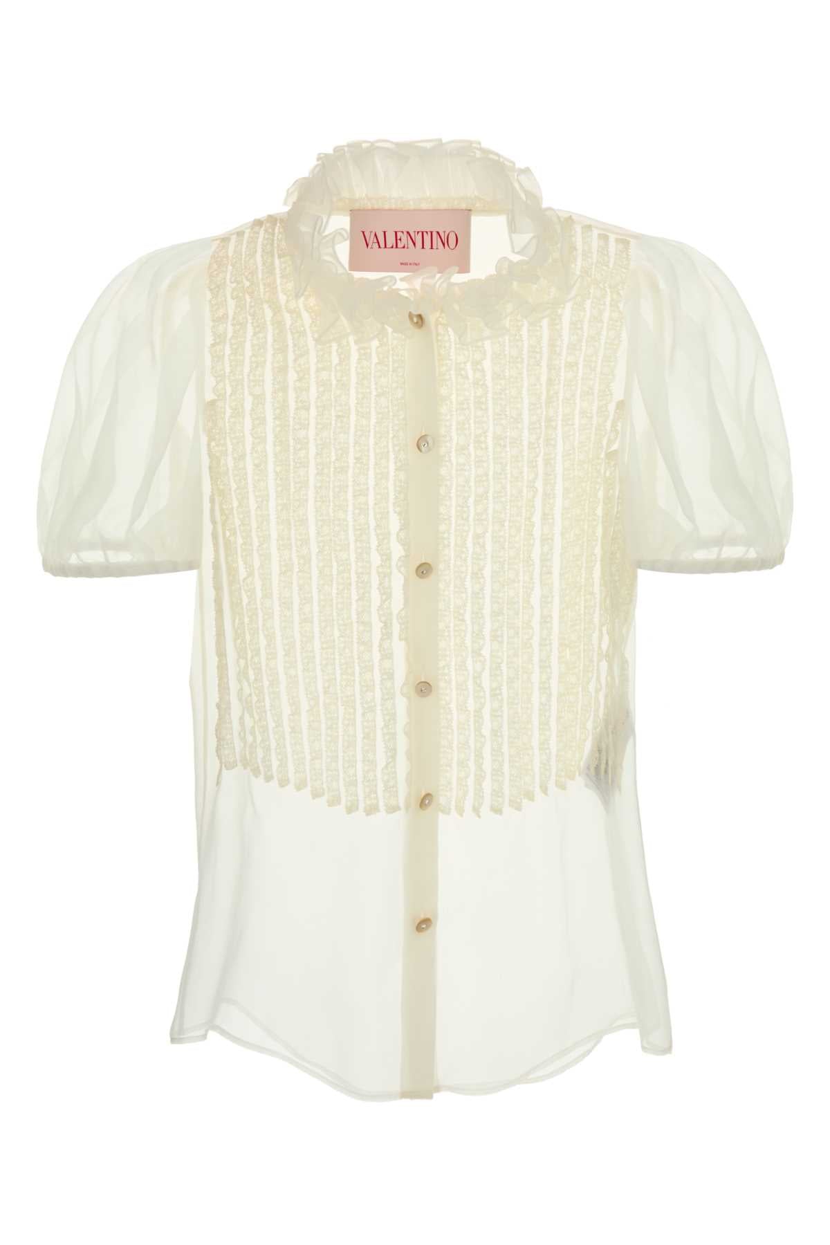 VALENTINO GARAVANI Ivory Chiffon Mini Shirt for Women