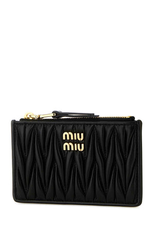 MIU MIU Mini Black Nappa Leather Card Holder