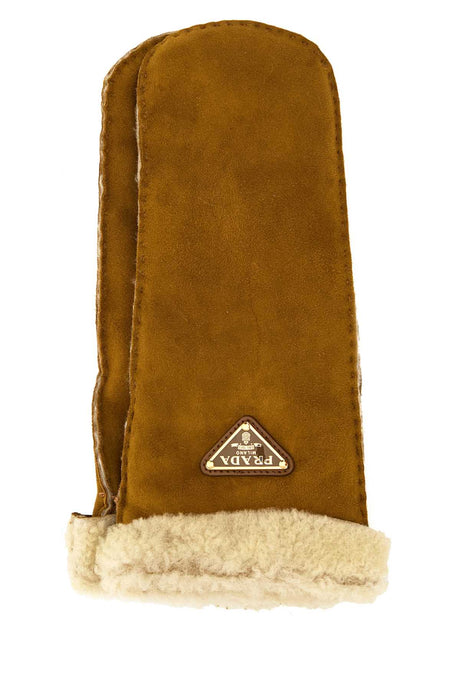 PRADA Elegant Caramel Suede Gloves for Women