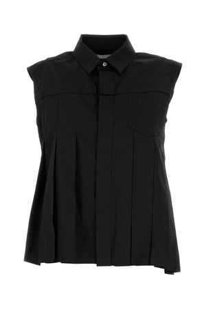 SACAI Elegant Black Poplin Blouse for Women