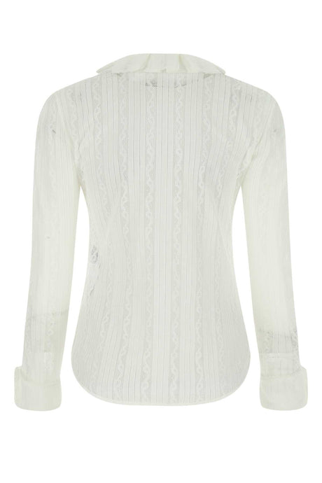 SAINT LAURENT Ivory Lace Blouse - Elegant Women's Top