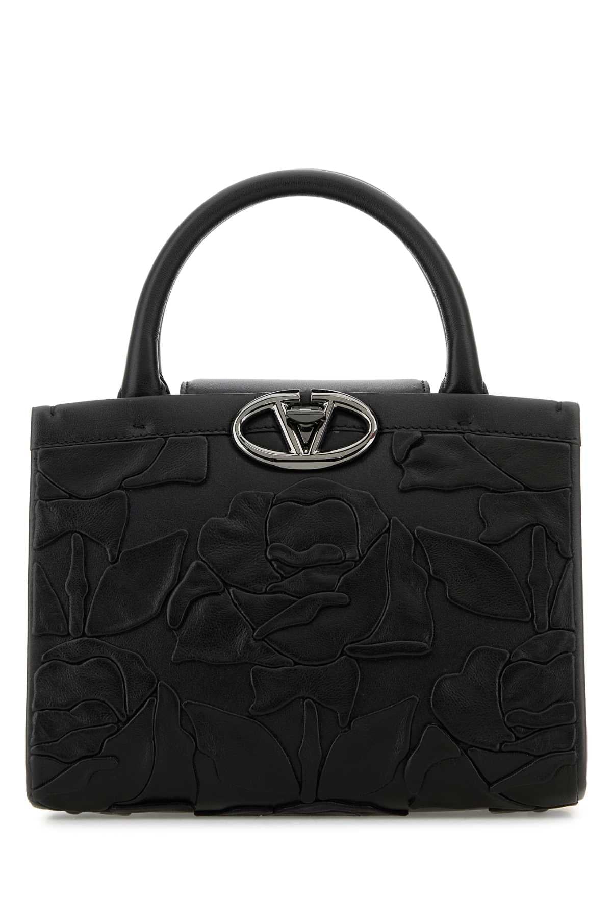 VALENTINO GARAVANI Mini Black Leather Logo Handbag - Chic Elegance for Women