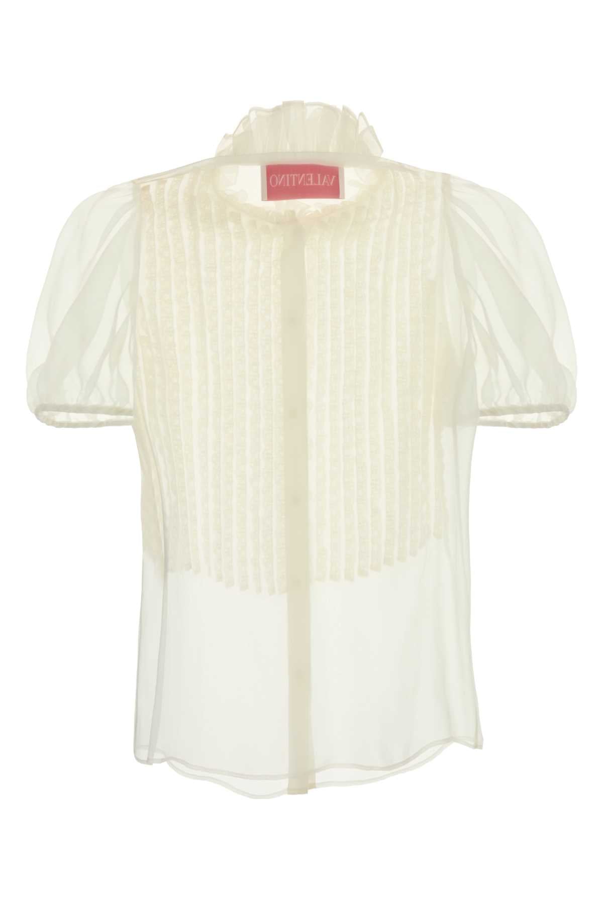 VALENTINO GARAVANI Ivory Chiffon Mini Shirt for Women