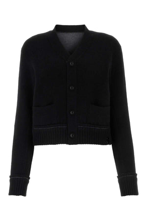 SACAI Chic Black Cotton Blend Cardigan for Women