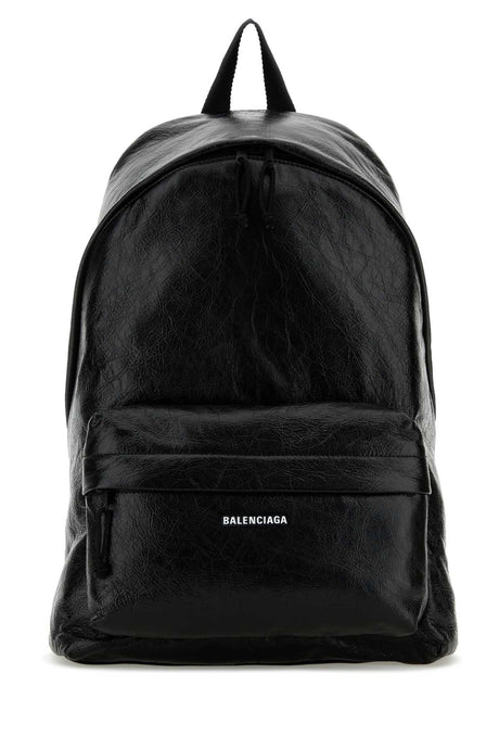 BALENCIAGA Explorer Backpack - Classic Black Leather (35x47x20 cm)