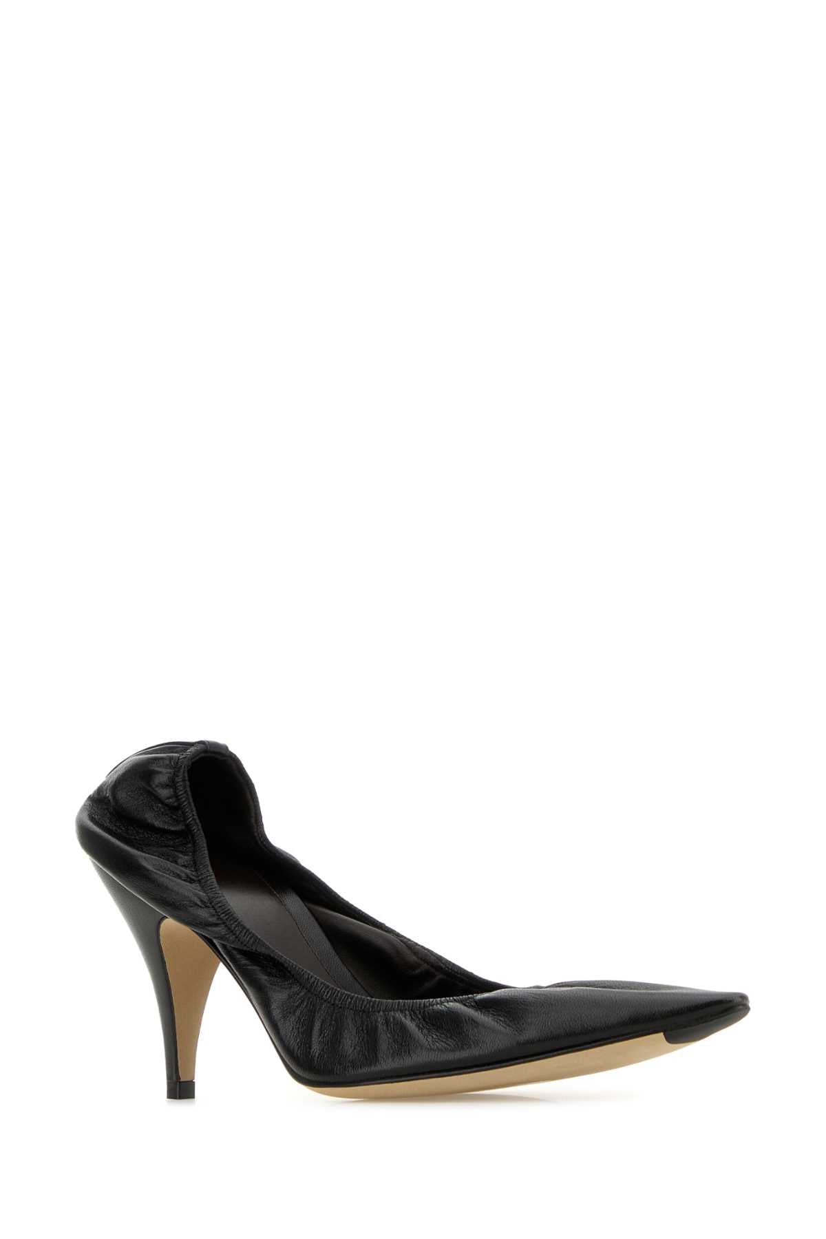 THE ROW Elevated Black Leather Liisa Pumps with 9 cm Heel