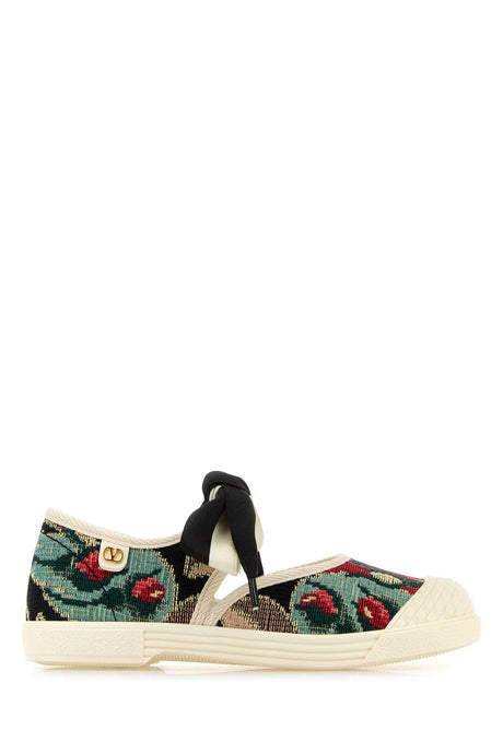 VALENTINO GARAVANI Embroidered Canvas Slip-Ons for Women