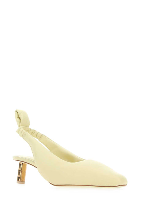 BOYY Pastel Yellow Nappa Leather Puffy Pumps with 4.5 cm Heel