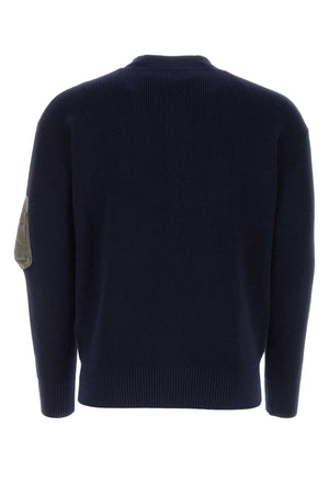 SACAI Casual Dark Blue Cotton Blend Cardigan for Men