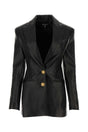 BALMAIN Chic Black Leather Blazer for Women