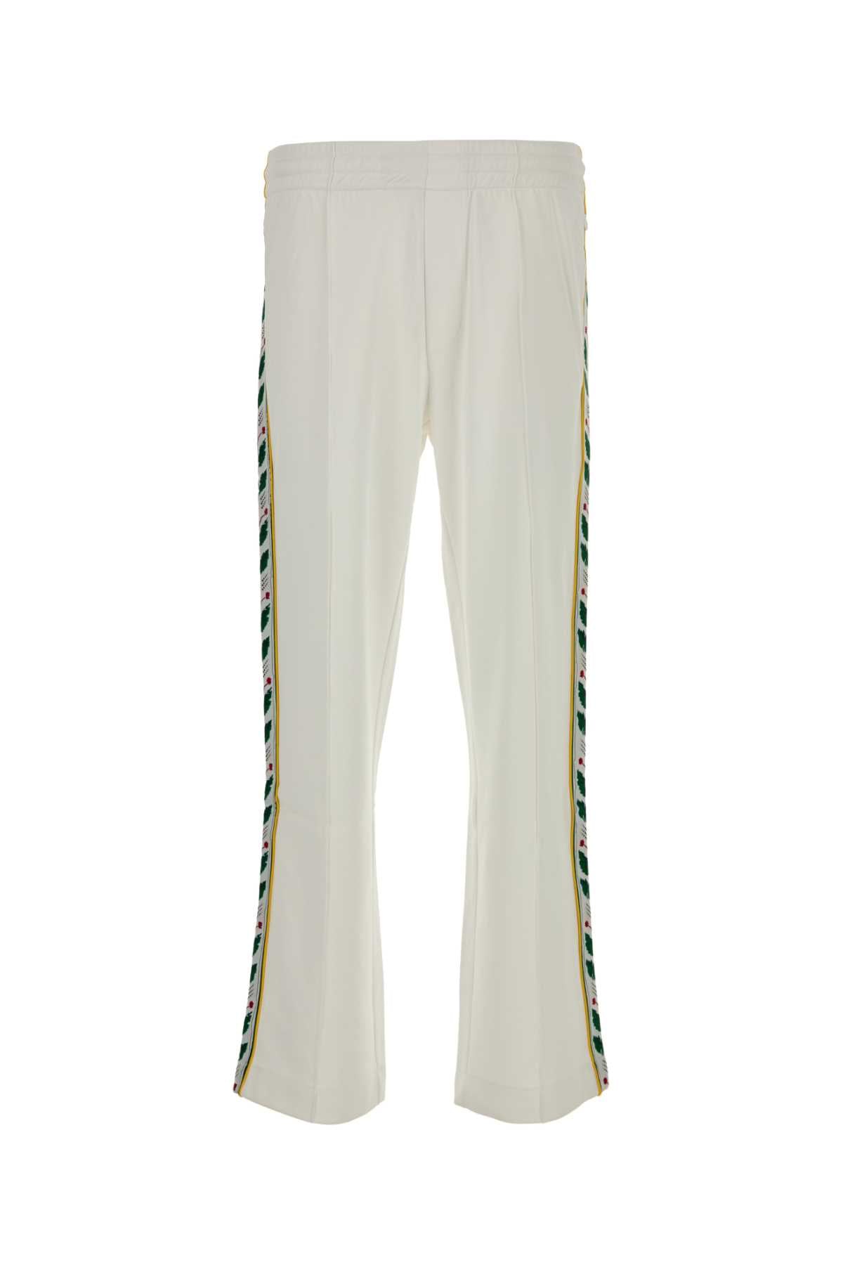 CASABLANCA Elevated White Polyester Blend Pants for Men