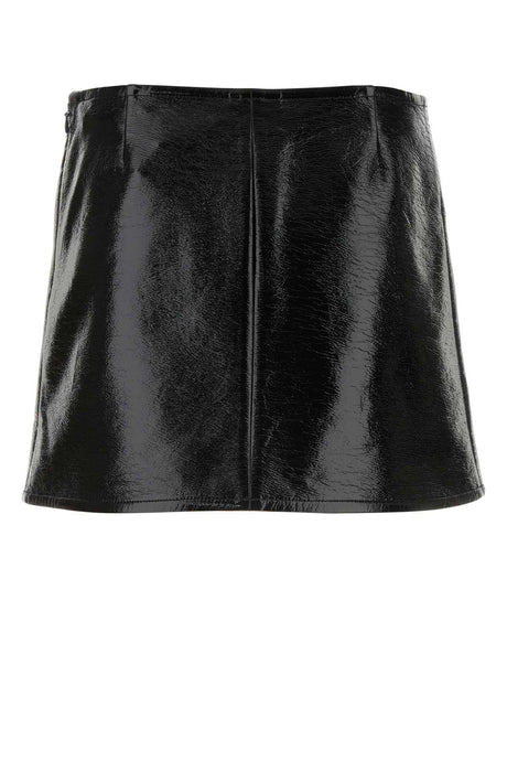 COURREGES Chic Black Vinyl Mini Skirt