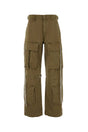 DARKPARK Army Green Cotton Cargo Pants for Women