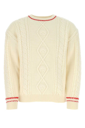 MARINE SERRE Oversized Ivory Wool Sweater for Men