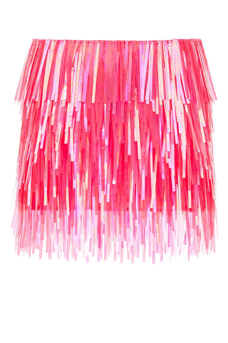 SPORTMAX Dazzling Fluo Pink Sequins Mini Skirt