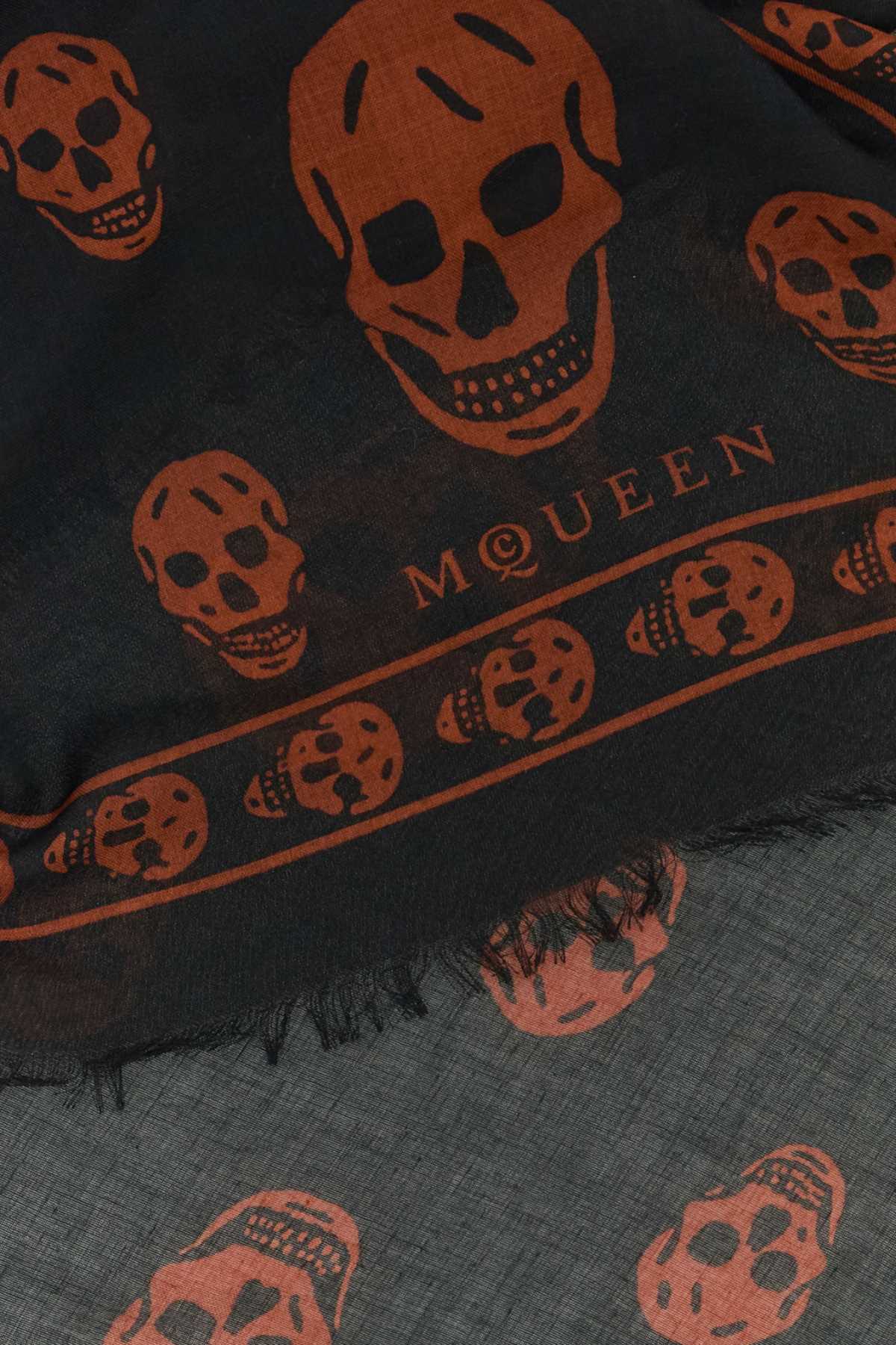 ALEXANDER MCQUEEN Printed Modal Blend Foulard - 120 cm x 104 cm