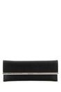 ALEXANDER MCQUEEN Black Leather Cross B-Long Clutch - 33 cm x 13.5 cm