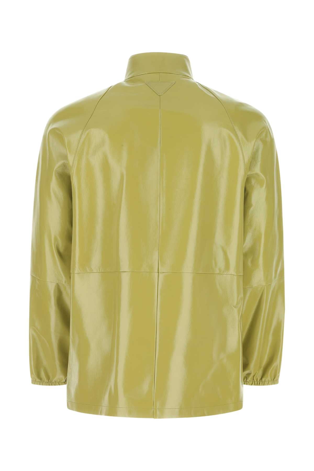 PRADA Nappa Leather Jacket - Pistachio Green for Men