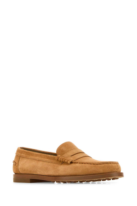 TOD'S Stylish Camel Suede Loafers for Women