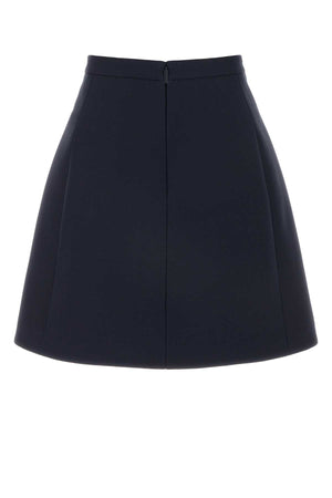 VALENTINO GARAVANI Midnight Blue Wool Mini Skirt