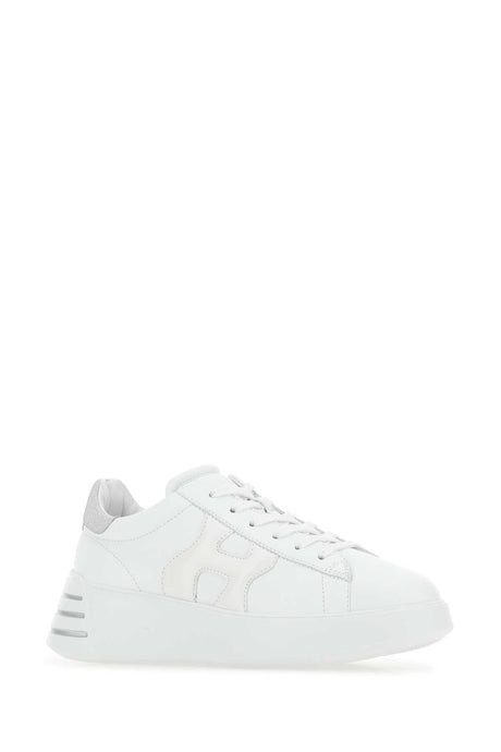 HOGAN White Nappa Leather Rebel Sneakers for Women