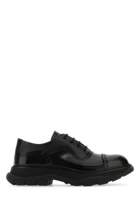 ALEXANDER MCQUEEN Lace-Up Black Leather Shoes for Men