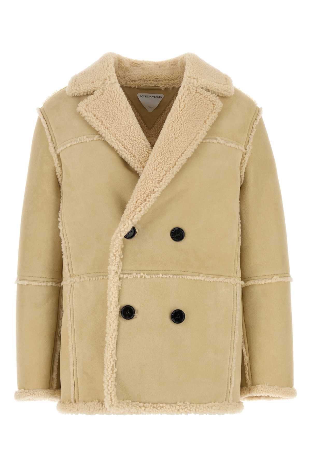 BOTTEGA VENETA Luxurious Cream Shearling Jacket for Women