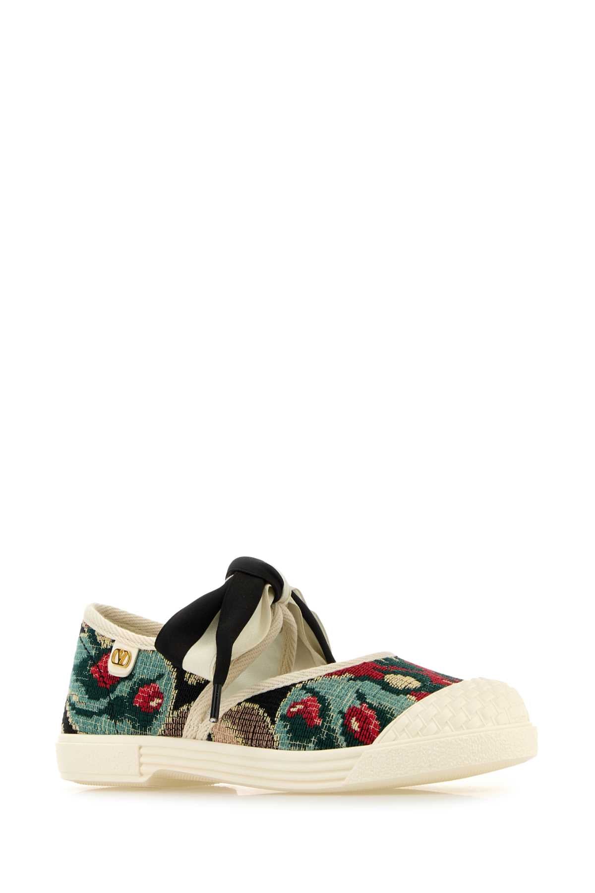 VALENTINO GARAVANI Embroidered Canvas Slip-Ons for Women