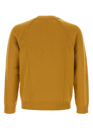 FENDI Stylish Mustard Wool Blend Sweater for Men